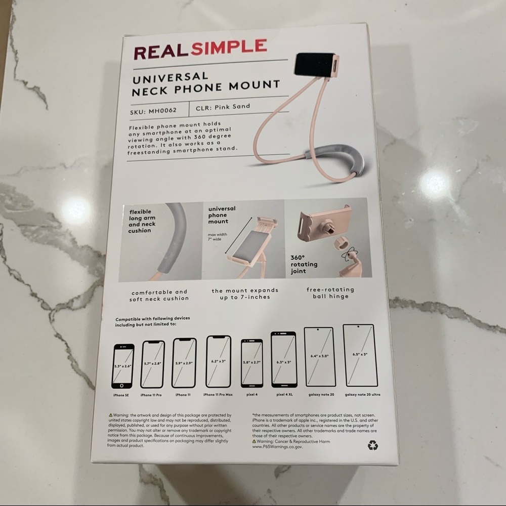 💗 Blush Pink Universal Neck Phone Mount Holder - Picture 3 of 3